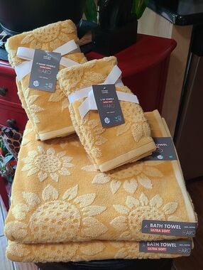 Caro Home Sunflower Bath Towel Set